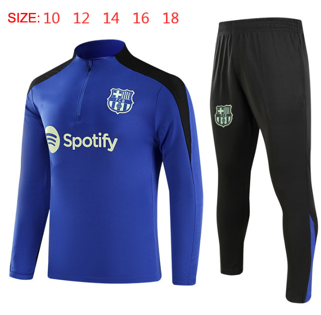 2024-25 Barcelona blue Training Suit Kids Size 10-18