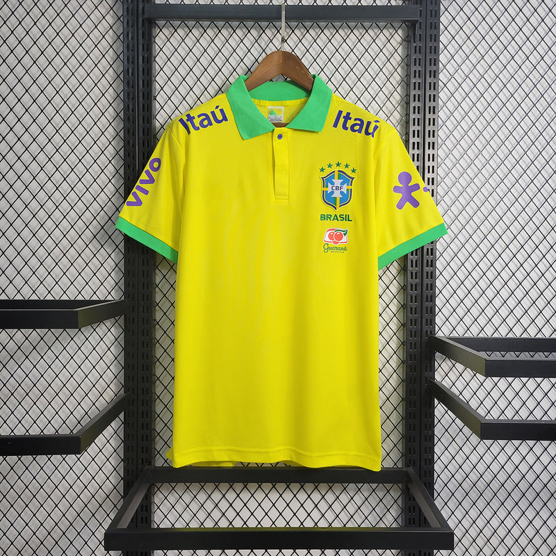 2022-23 Brazil Yellow Polo Size S-XXL