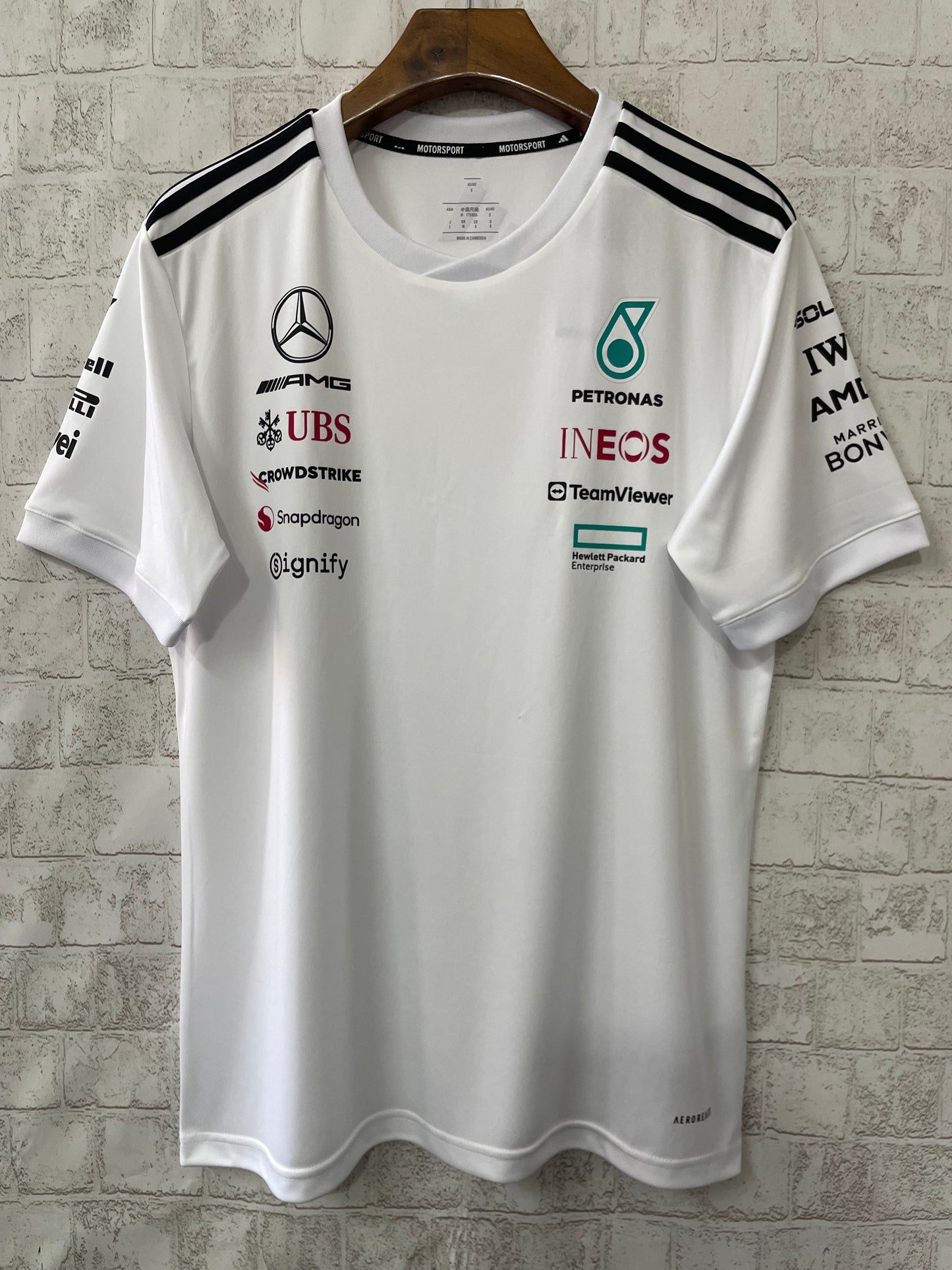 2025 F1 Formula One Racing Suit Mercedes White Round Neck S-5XL
