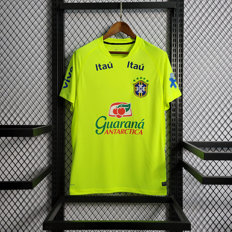 Brazil Training Suit Fluorescent Green All Sponsor Sizes S-XXL