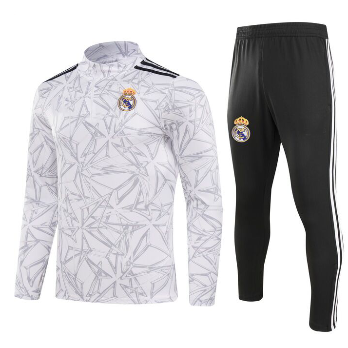 2024-25 Real Madrid gray matching Training Suit Kids Size 10-18