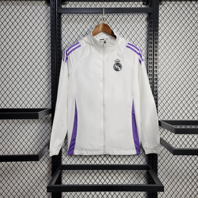 2025-26 Real Madrid White-Purple Windbreaker S-2XL