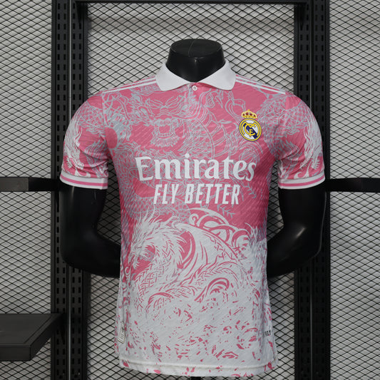 2025-26 Real Madrid Pink Dragon Polp Player Size S-2XL
