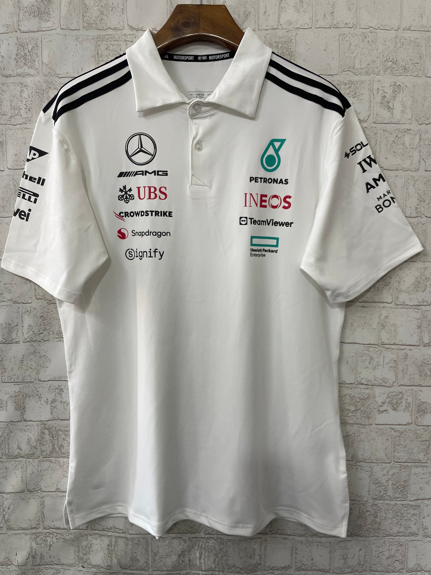 2025 F1 Formel 1 Rennanzug Mercedes Weißes Poloshirt S-5XL