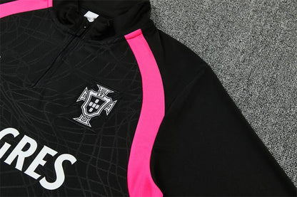2026-27 Portugal Black Half Zip Training Suit Adults Or Children