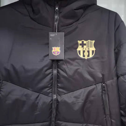 2021 Barcelona gold label black cotton-padded jacket S-2XL