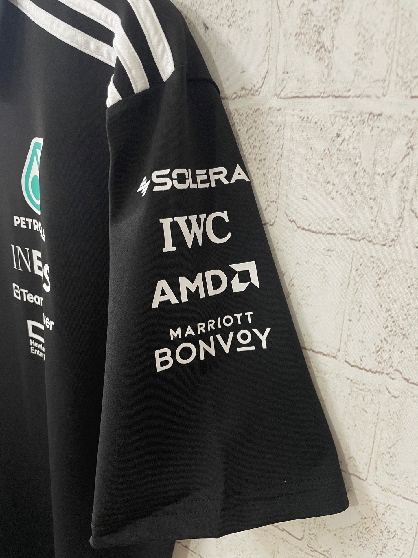 2025 F1 Formula One Racing Suit Mercedes Black Polo Shirt S-5XL