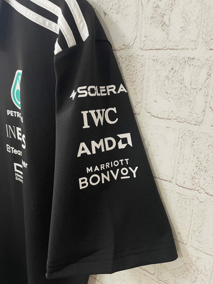 2025 F1 Formula One Racing Suit Mercedes Black Polo Shirt S-5XL