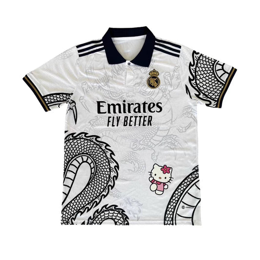 2025-26 Real Madrid Hello Kitty Polo White Dragon