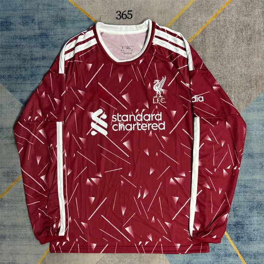 2026-27 Liverpool domowy czerwony z trójkątnym wzorem i długim rękawem S-4XL
