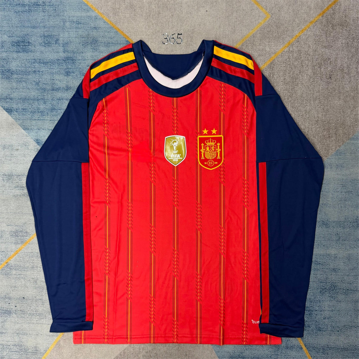 2026-27 Spain Home 2-Star Chest Badge Long Sleeve S-4XL