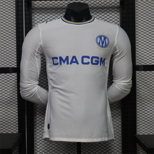 2026-27 Marseille Heim Weiß Langarm Spieler S-2XL