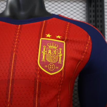 2026 Spain Home Two Stars chest badge Long Sleeve Player S-3XL