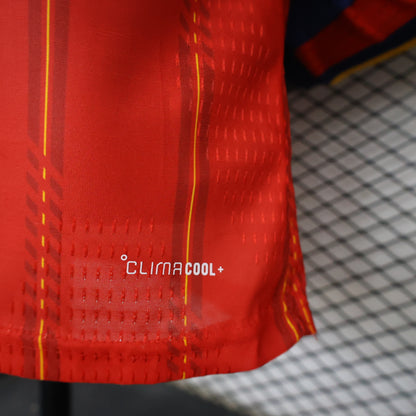 2026 Spain Home Two Stars chest badge Long Sleeve Player S-3XL