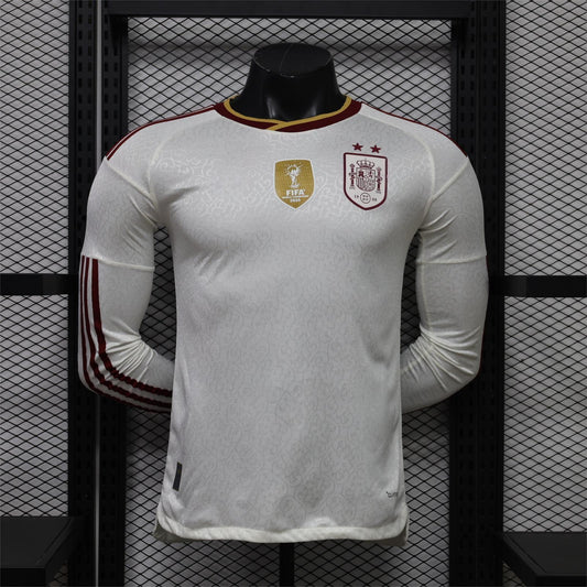 2026 Spain Away 2 stars chest badge Long Sleeve Player S-3XL