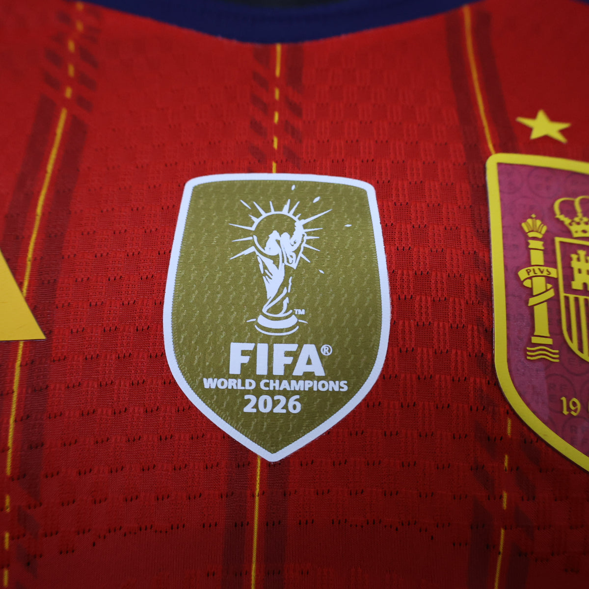 2026 Spain Home Two Stars chest badge Long Sleeve Player S-3XL