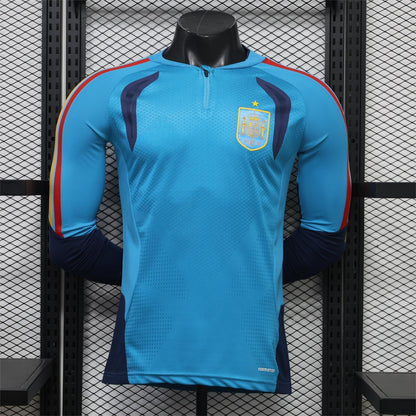 2026 Spain Light Blue Training Long Sleeve Player S-3XL