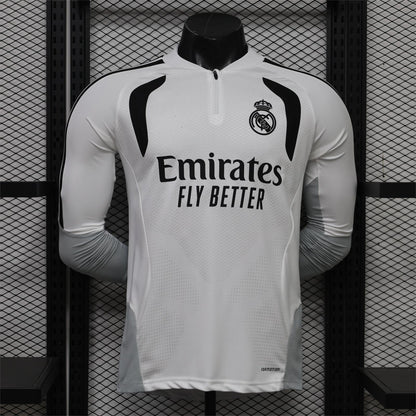 2026-27 Real Madrid White Training Long Sleeve Player S-3XL