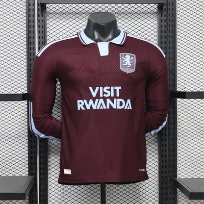 2026-27 Aston Villa Home with Sponsor Long Sleeve Player S-2XL