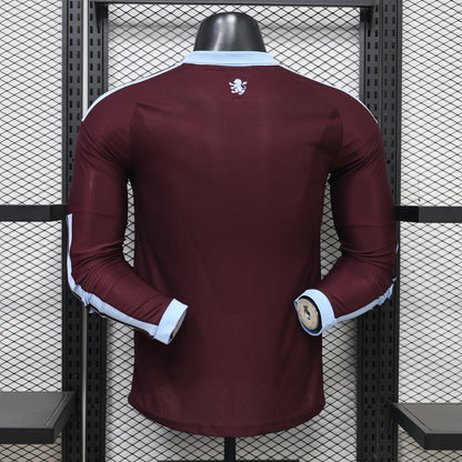 2026-27 Aston Villa Home with Sponsor Long Sleeve Player S-2XL