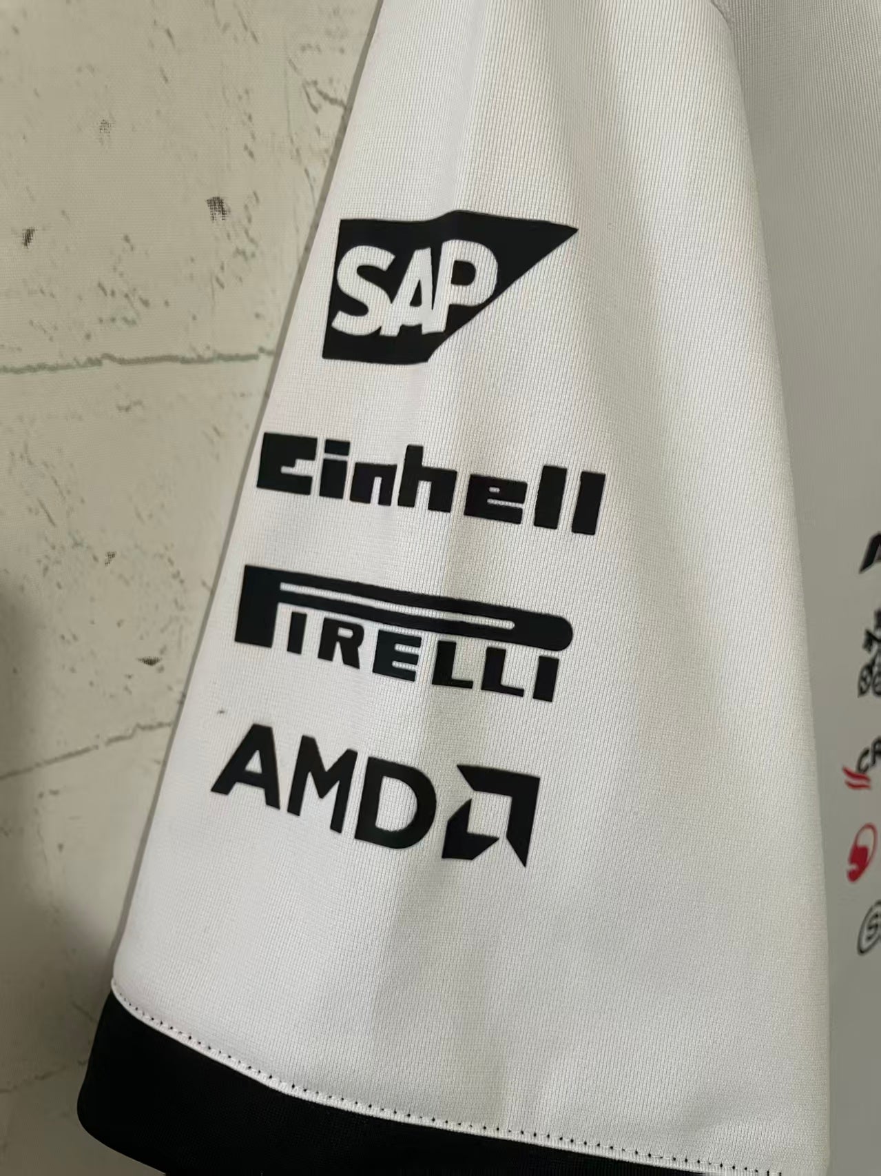 2026 F1 Mercedes Black Round Neck White Racing Suit S-5XL