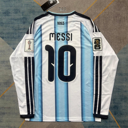 2026 Argentina Home Numbered Long Sleeve S-4XL
