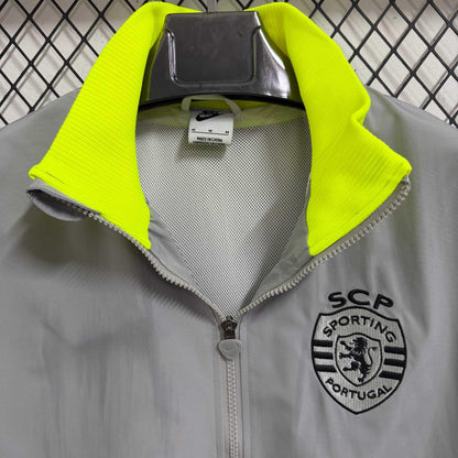 2025-26 Sporting CP Light Grey Waterproof Windbreaker S-2XL