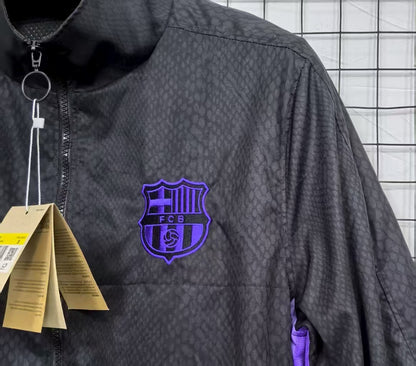 2025-26 Barcelona Retro Thick Embroidered Fully Waterproof Windbreaker S-2XL