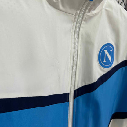 2025-26 Napoli white and blue waterproof Windbreaker S-2XL