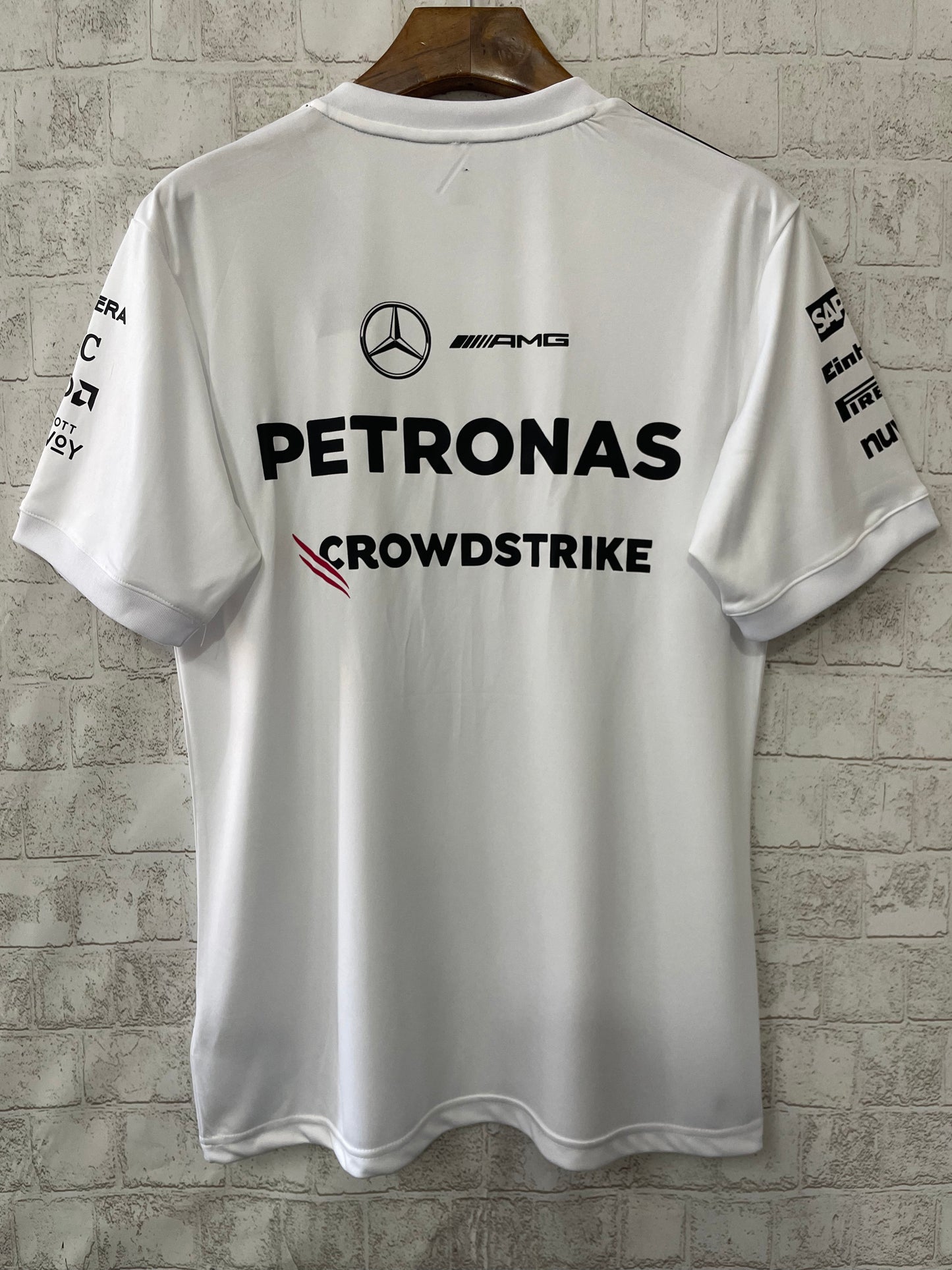 2025 F1 Formula One Racing Suit Mercedes White Round Neck S-5XL