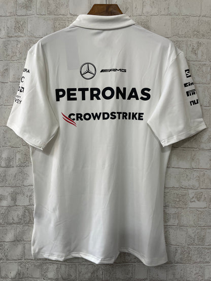 2025 F1 Formel 1 Rennanzug Mercedes Weißes Poloshirt S-5XL