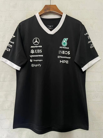 2026 F1 Mercedes Round Neck Black Racing Suit S-5XL