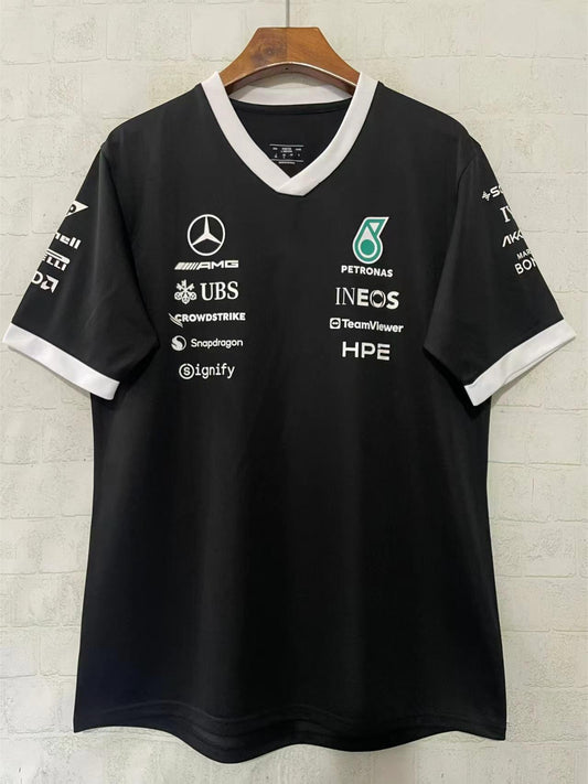 2026 F1 Mercedes Round Neck Black Racing Suit S-5XL