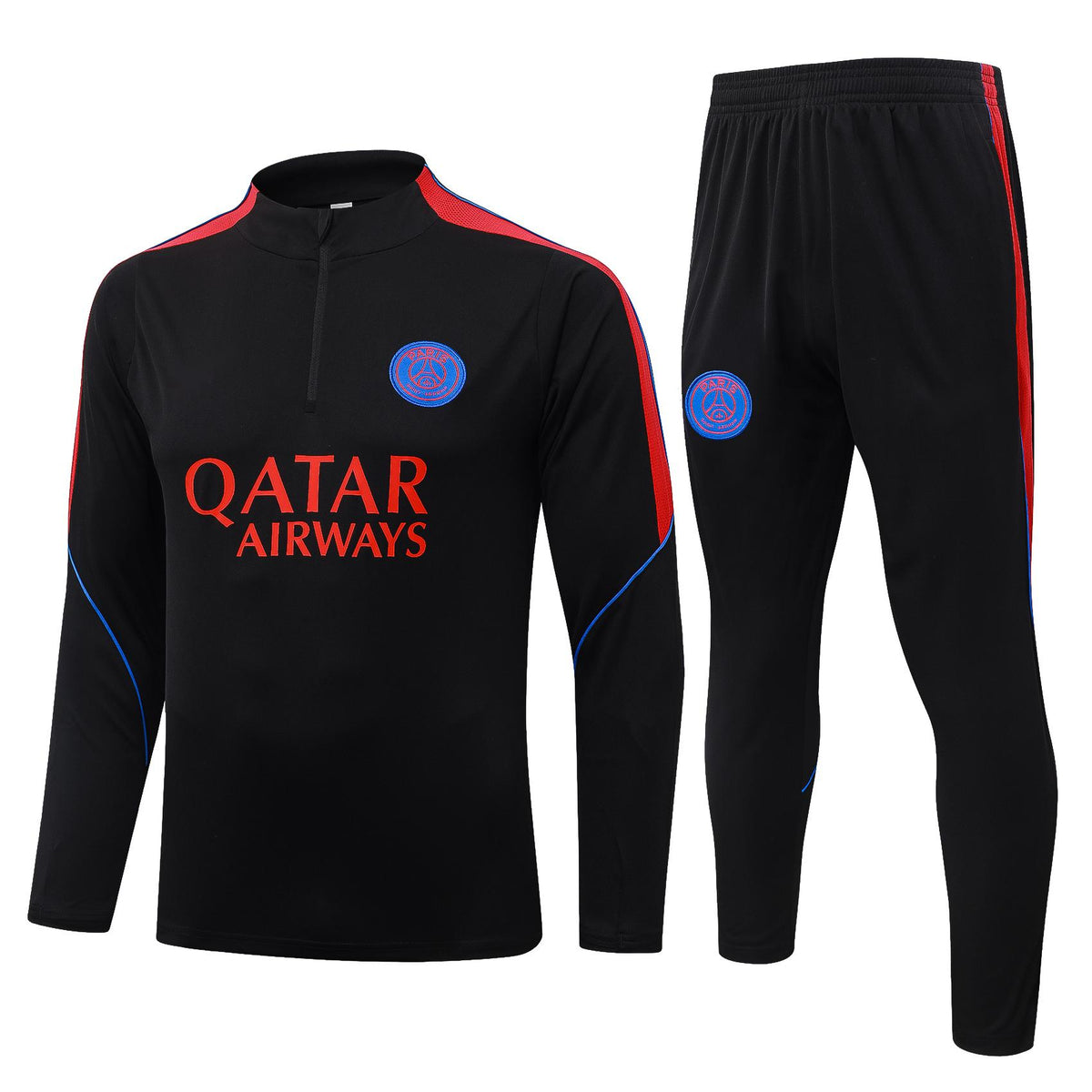 2026-27 Paris Black Half Zip Training Suit Adults Or Children