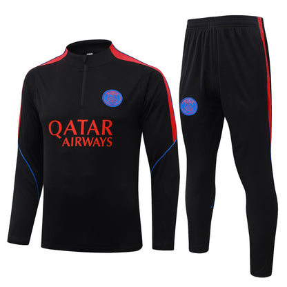 2026-27 Paris Black Half Zip Training Suit Adults Or Children