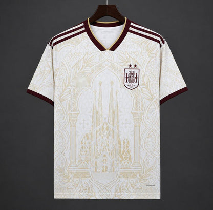 2026 Spain Two Star White Gold Literature Graphic Special Jersey S-2XL