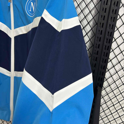 2025-26 Napoli Blue and Royal Blue Waterproof Windbreaker S-2XL