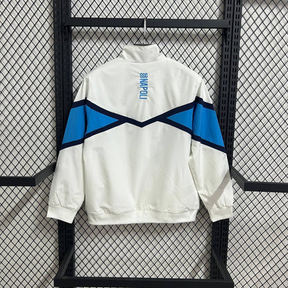 2025-26 Napoli white and blue waterproof Windbreaker S-2XL