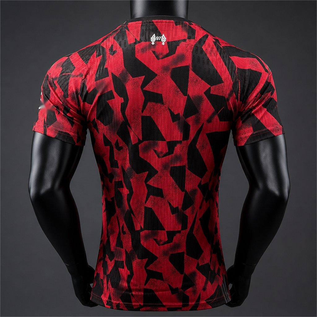 2026-27 Liverpool Red Black Geometric Pattern Pre-Match Training Player S-3XL