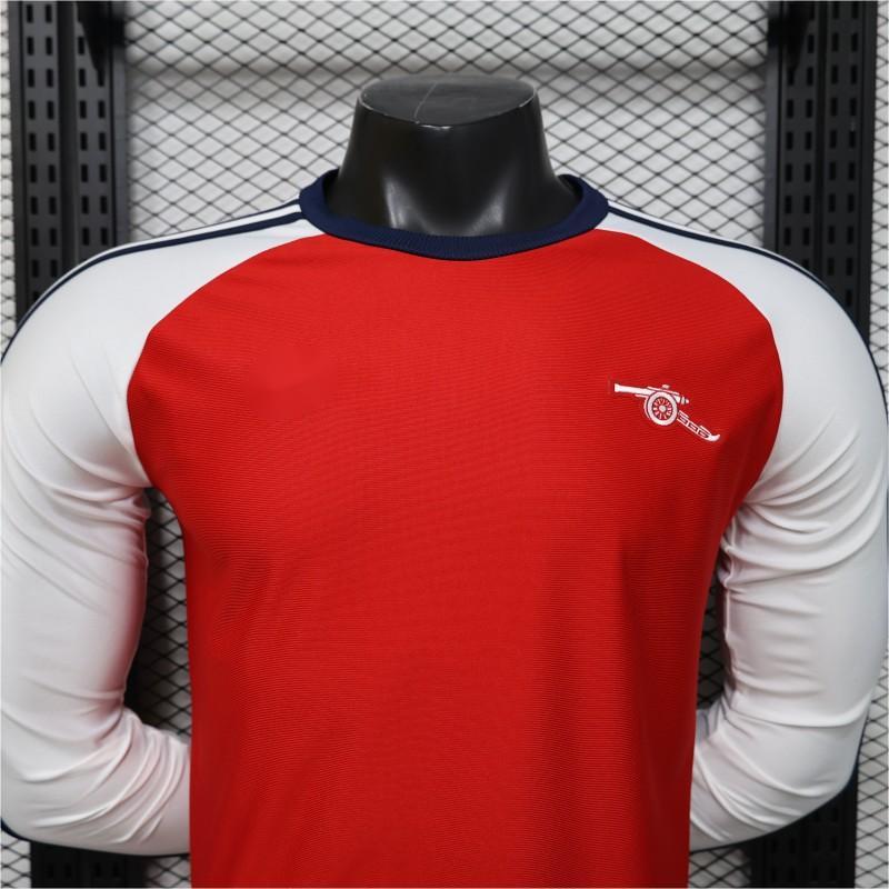 2026-27 Arsenal Originals Retro Red with White Long Sleeve Raglan Home Player S-3XL