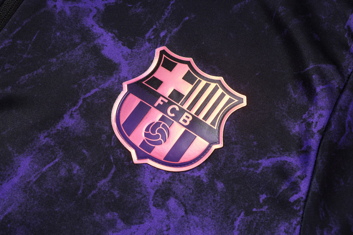 2026-27 Barcelona Black Purple Half Pull Training Suit Adults Or Children