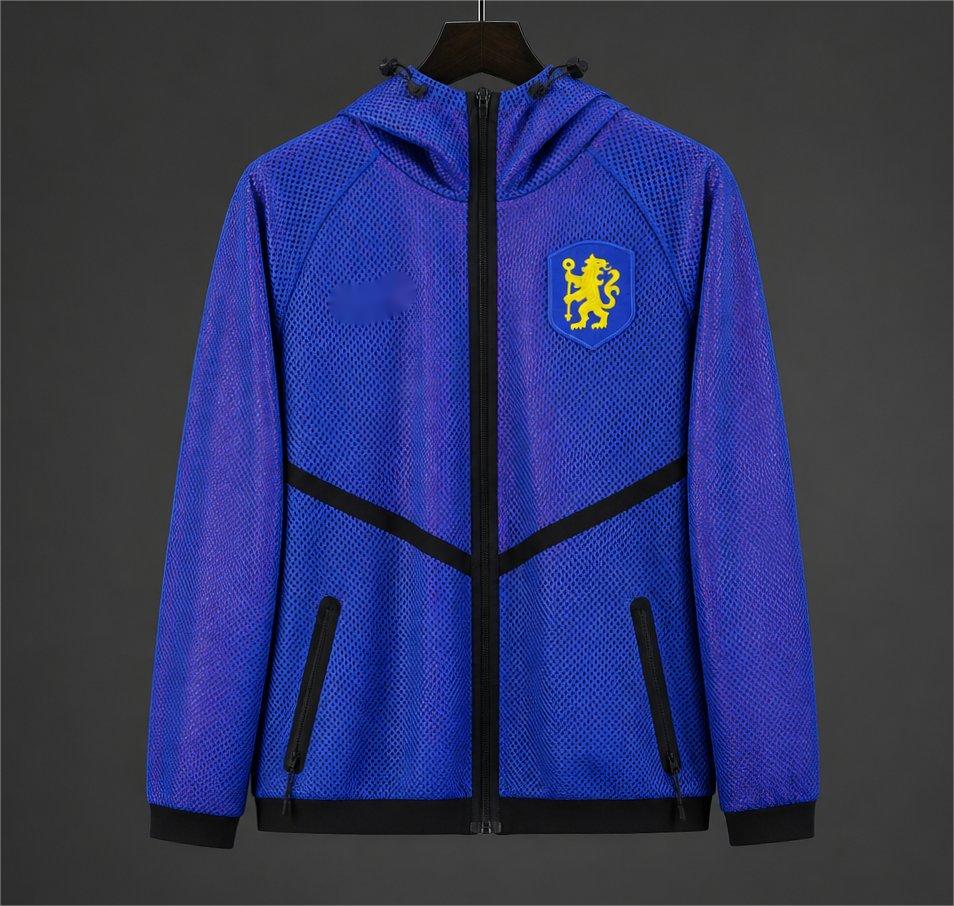 2026-27 Chelsea Lightweight Breathable Mesh Blue Windbreaker S-2XL