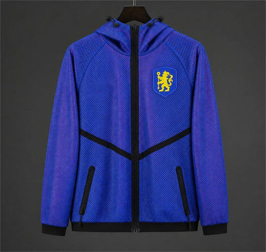 2026-27 Chelsea Lightweight Breathable Mesh Blue Windbreaker S-2XL