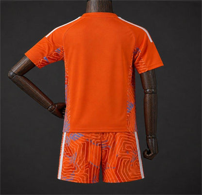 2026-27 Juventus Orange with Abstract Maze Pattern Goalkeeper kids 16-28