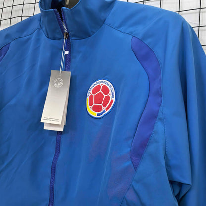 Cortavientos impermeable azul Colombia 2026 S-2XL