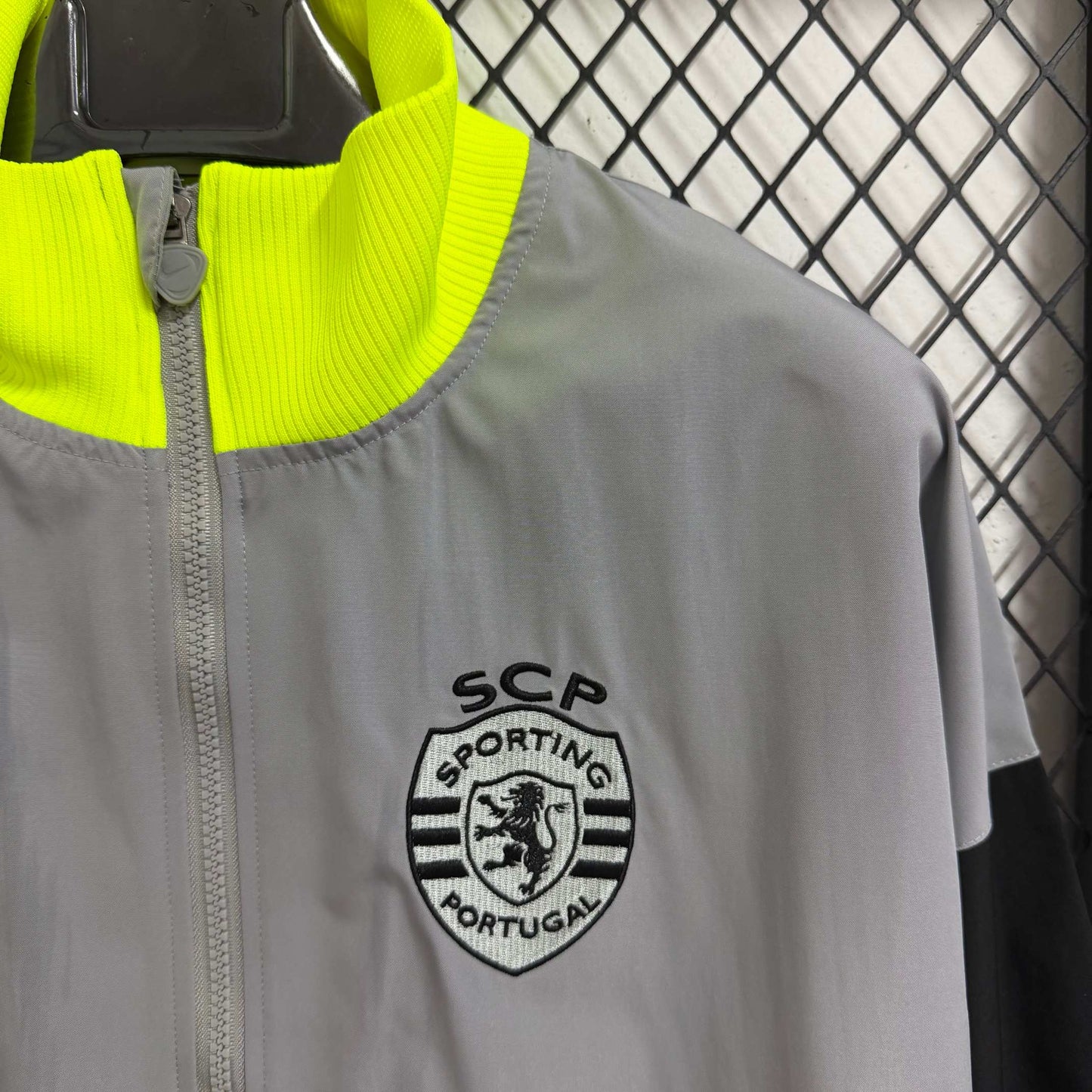2025-26 Sporting CP Light Grey Waterproof Windbreaker S-2XL