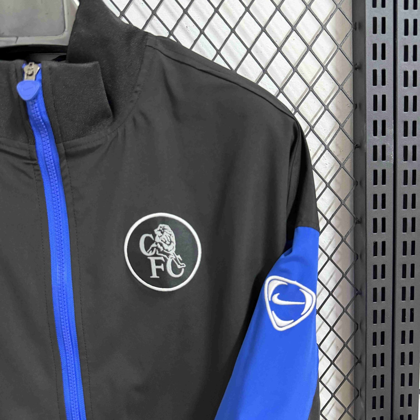 2025-26 Chelsea Black and Blue Waterproof Windbreaker S-2XL