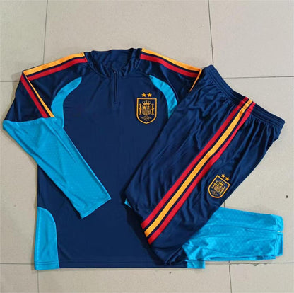 2026 Spain Black 2-star Half Zip Training Suit Adults Or Children