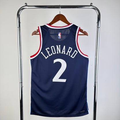 NBA 2024-25 Clippers Away Blue No. 2 Leonard