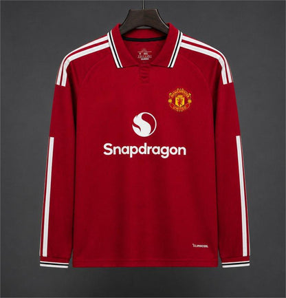 2026-27 Manchester United Home Red with White Stripes Long Sleeve S-4XL